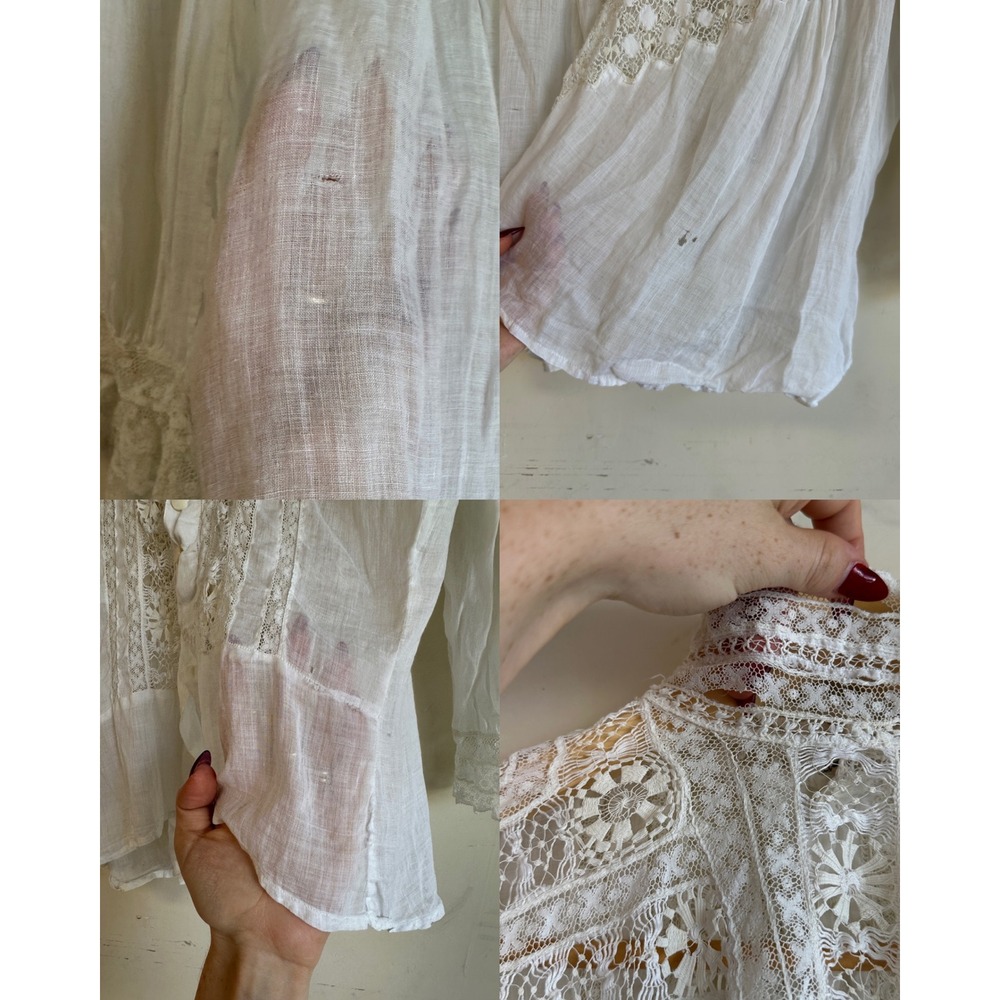 Antique Edwardian cotton lace blouse - Picture 8 of 12